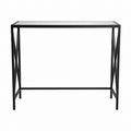 Table console rectangulaire noire en acier et verre trempé 120 x 35 x 80 cm