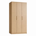 Armoire de chambre rectangulaire 3 portes chêne clair en panneaux de particules 180 x 90 x 50 cm