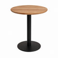 Table à manger ronde chêne massif et acier noir Ø 80 x H 75 cm