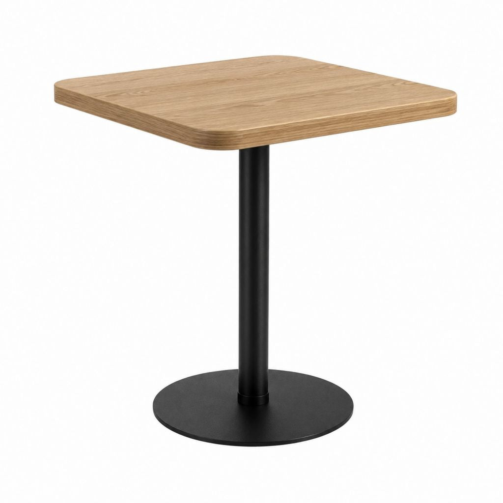 Table à manger carrée chêne et acier noir 70 x 70 x 75 cm