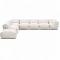 Canapé de jardin modulable 6 pièces beige en polyester forme angle 360 x 170 x 70 cm
