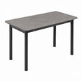 Table à manger rectangulaire grise et noire en MDF et acier 120 x 70 x 75 cm