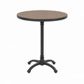 Table de salle à manger ronde marron et noire en bois massif d'acacia et fonte Ø 70 cm x H 75 cm