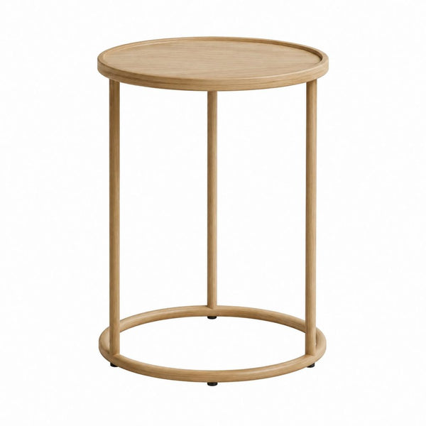 Table d'appoint ronde en bois massif finition chêne clair Ø 45 cm hauteur 60 cm